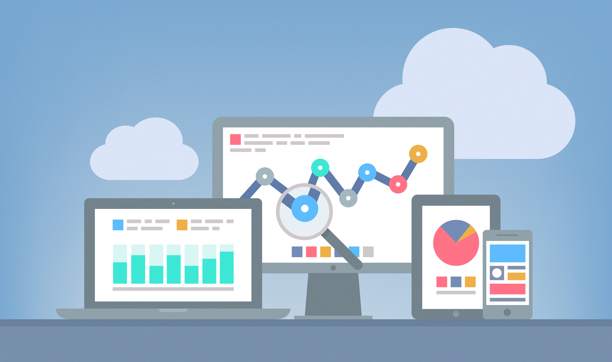 Website analytics and SEO data analysis illustration